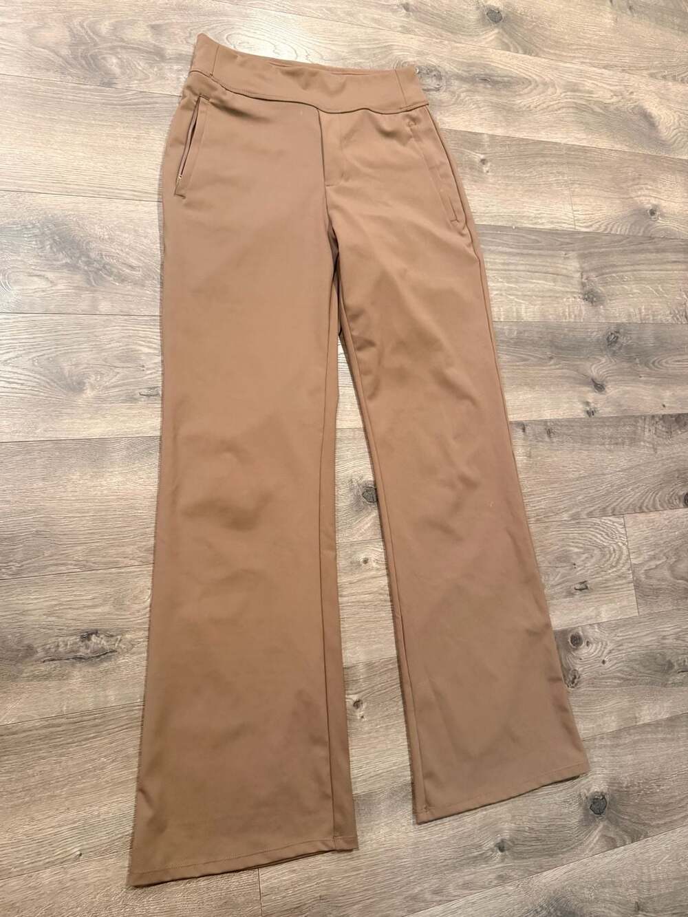 Halara Flex DayStretch Mid Rise Side Zipper Pocket Brown Size Medium Tall - Picture 2 of 8